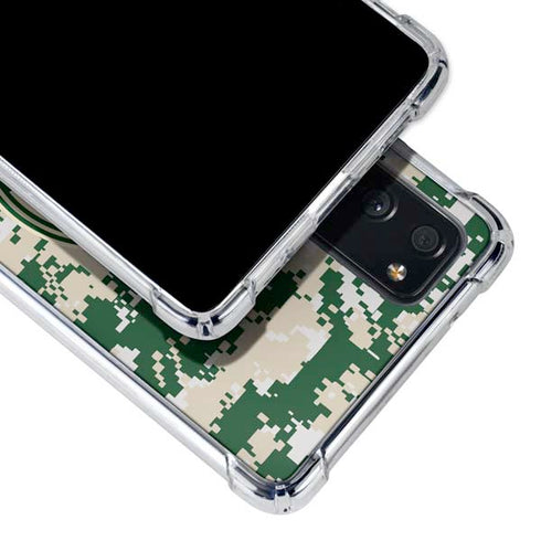 NBA Milwaukee Bucks Camo Digi Galaxy S20 FE Clear Case